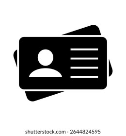 Ícone Cartão de Identidade. Ícone do cartão de funcionário, licença de motorista, ícone do cartão de identificação.