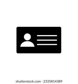 ID card icon. Employee card, driver license vector icon illustration for graphic design, logo, web site, social media, mobile app.  