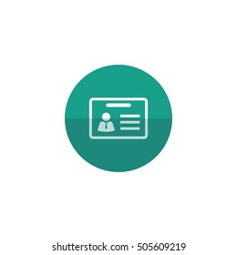 ID Card icon in flat color circle style. Identity office worker businessman