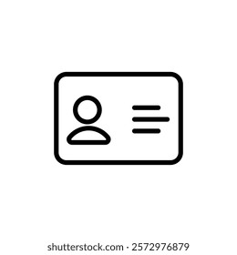 Id card icon flat editable icon mark