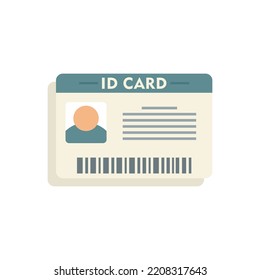 Id card icon. Flat illustration of Id card vector icon isolated on white background