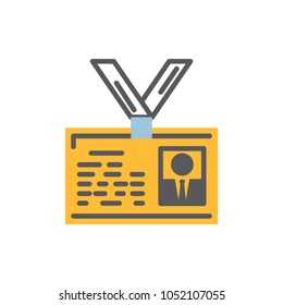 ID card icon flat and line modern style vector illustration over white.Personal identification sign,security symbol 