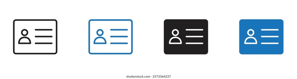 Id card icon Flat line symbol