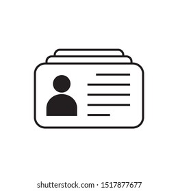 	
Id card icon in flat style. vector illustration on white background. 