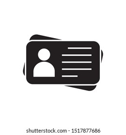 	
Id card icon in flat style. vector illustration on white background. 