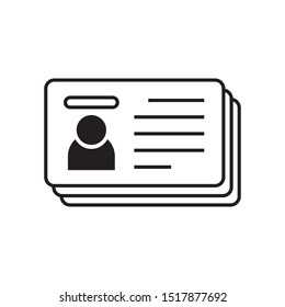 	
Id card icon in flat style. vector illustration on white background. 