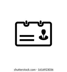 Id card icon in flat style. Identity badge vector illustration on white isolated background.