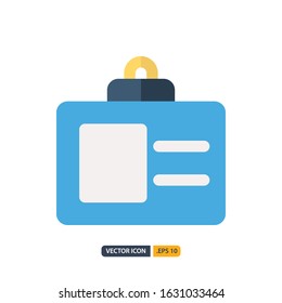 id card icon in Flat style isolated on white background. for your web site design, logo, app, UI. Vector graphics illustration and editable stroke. EPS 10.