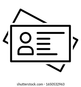 Id card icon in flat style. Identity tag vector illustration on isolated background. Driver licence business concept.