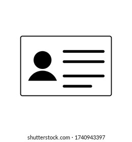 ID card icon flat style isolated on white background. vector illustration
