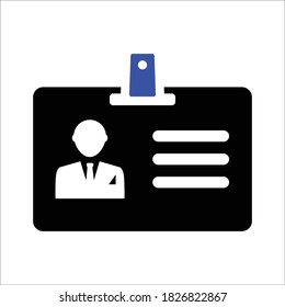 Icono de tarjeta de identificación en estilo plano. Ilustración vectorial de identificador