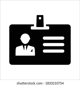 Icono de tarjeta de identificación en estilo plano. Ilustración vectorial de identificador