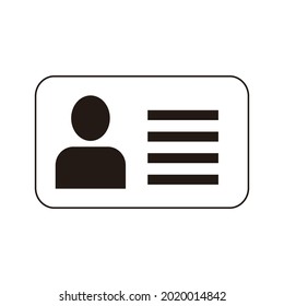 Icono de tarjeta de identificación en estilo plano. Ilustración vectorial de etiqueta de identidad en el fondo aislado. Concepto de negocios de licencias de conducir.