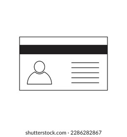 Icono de tarjeta de identificación en estilo plano. Ilustración vectorial de etiqueta de identidad en el fondo aislado.