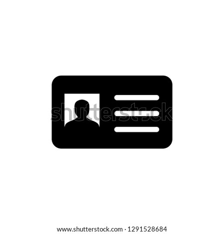 ID Card Icon In Flat Style Vector For App, UI, Websites. Black Icon Vector Illustration.