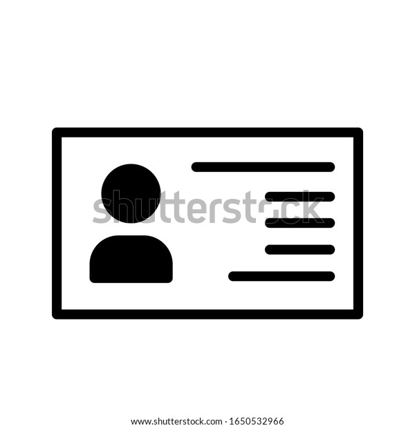 Id\
card icon in flat style. Identity tag vector illustration on\
isolated background. Driver licence business\
concept.