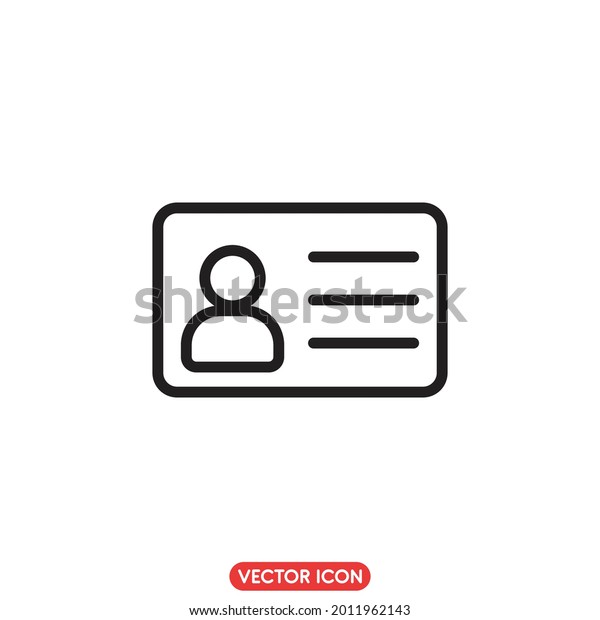 Id card icon in flat style.\
Identity card vector illustration isolated on white background for\
Driver licence.  business card concept, student card and\
more