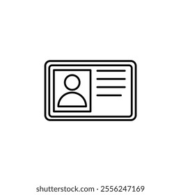 id card icon Flat symbol set outline