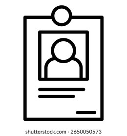 ícone de cartão de identificação logotipo fino da arte de contorno