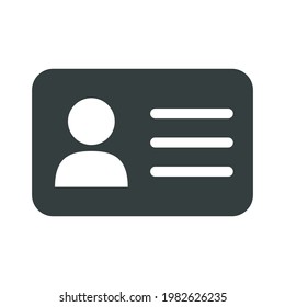 Id Card Icon Flat Vector Illustration