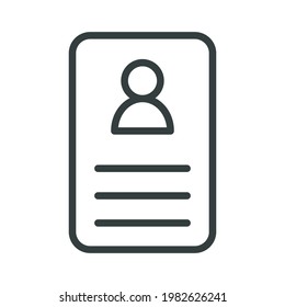 Id Card Icon Flat Vector Illustration