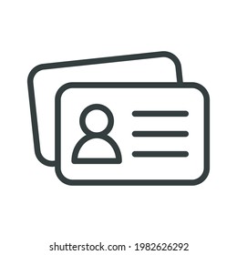 Icono de tarjeta de identificación Ilustración de vectores planos