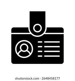 Id Card Icon Glyph Vector Illustration