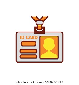 Icono de tarjeta de identificación. Ilustración de elemento gráfico con estilo diferente en fondo blanco. Ilustración vectorial. 