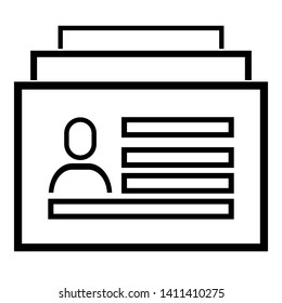  Id card icon. Head Hunting Related Vector Line Icons