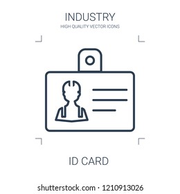 id card icon. high quality line id card icon on white background. from industry collection flat trendy vector id card symbol. use for web and mobile