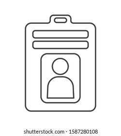 id card icon. identification card line vector to identifying self member. 