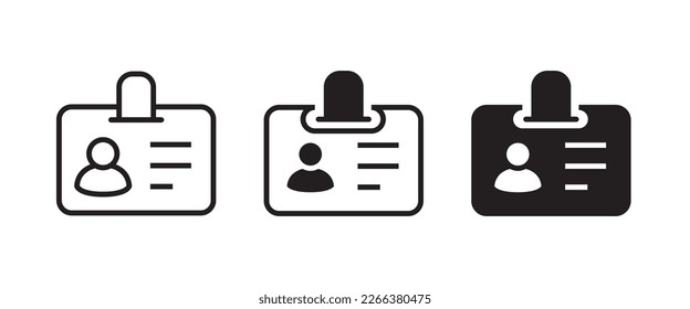 ID-Kartensymbol. Symbol der Identifizierungskarte, Vektorsymbol, Symbol, Logo, Illustration, Linie, bearbeitbarer Strich, flach, Design, Stil, einzeln auf Weiß