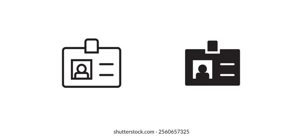 Id card icon. Identification card icon, vector, symbol, logo, illustration, line,editable stroke, flat,design, style, isolated,on white