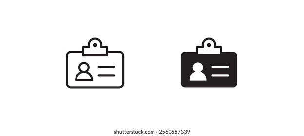 Id card icon. Identification card icon, vector, symbol, logo, illustration, line,editable stroke, flat,design, style, isolated,on white