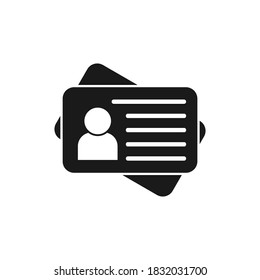 Id card icon. Identity tag vector illustration on isolated background.