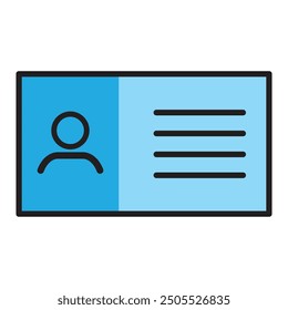 Icono de tarjeta de identificación. Icono de Vector de tarjeta de identidad. 