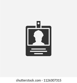 Id card icon illustration,vector personal sign symbol