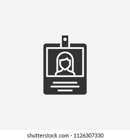 Id card icon illustration,vector personal sign symbol