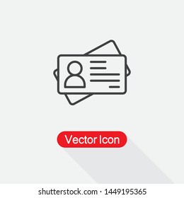 ID Card Icon, Indentification Card Icon Vector Illustration Eps10