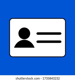 ID card icon isolated in blue background. vector illustration