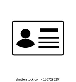 ID card icon isolated on white background. vector illustration
