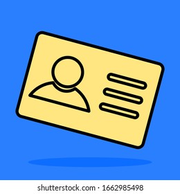 ID card icon isolated on blue background. vector illustration