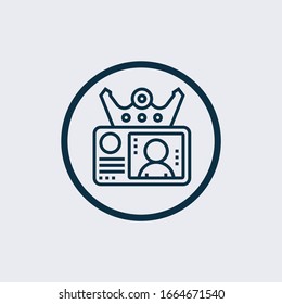 icono de tarjeta de identificación aislado en fondo blanco de la colección de oficinas. icono de tarjeta de identificación moderno y moderno símbolo de tarjeta de identificación para logotipo, web, app, UI.
