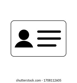 ID card icon isolated on white background. vector illustration