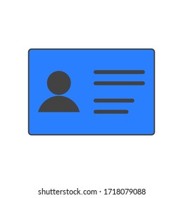 ID card icon isolated on white background. vector illustration