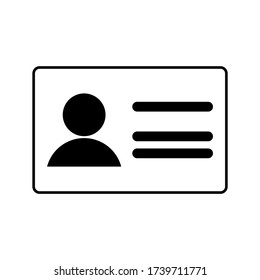 ID card icon isolated on white background. vector illustration