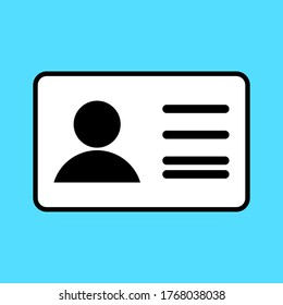 ID card icon isolated on white background. vector illustration