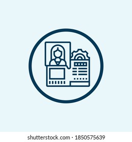 id card icon isolated on white background from hospital collection. id card icon trendy and modern id card symbol for logo, web, app,