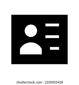 ID-Karte-Symbol einzeln auf weißem Hintergrund