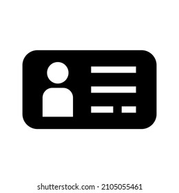 ID-Karte-Symbol einzeln auf weißem Hintergrund